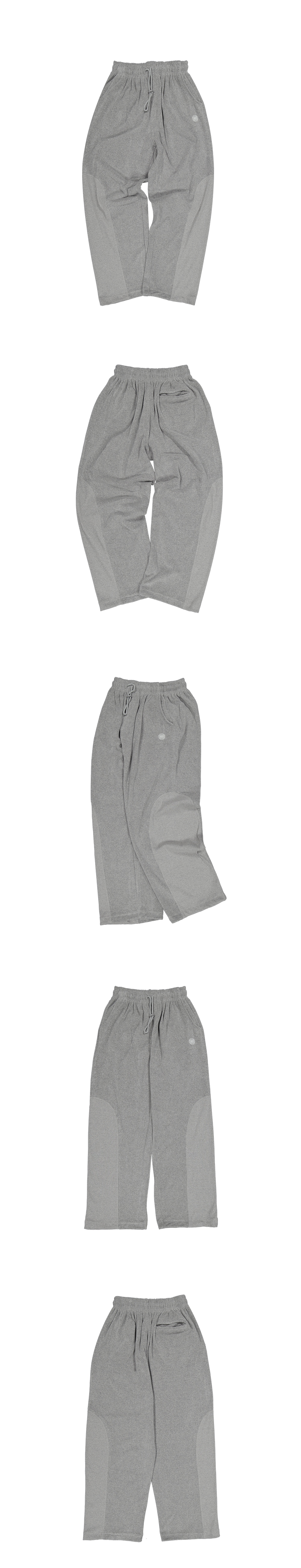 Mu.185 Circle Logo Baggy Terry Pants Melange Gray