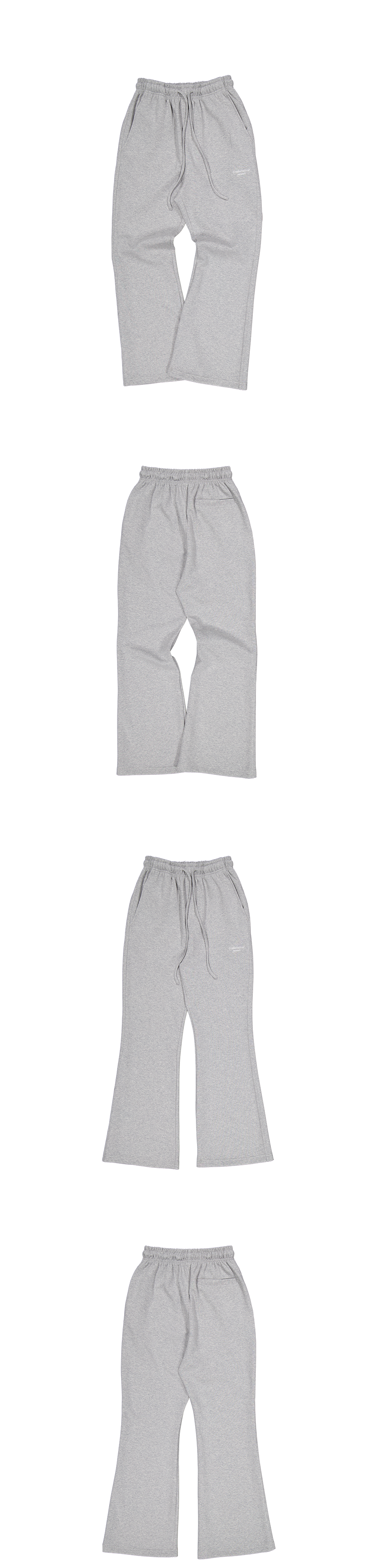 Mu.210 Classic Logo Semi-Flare Sweatpants Melange Gray