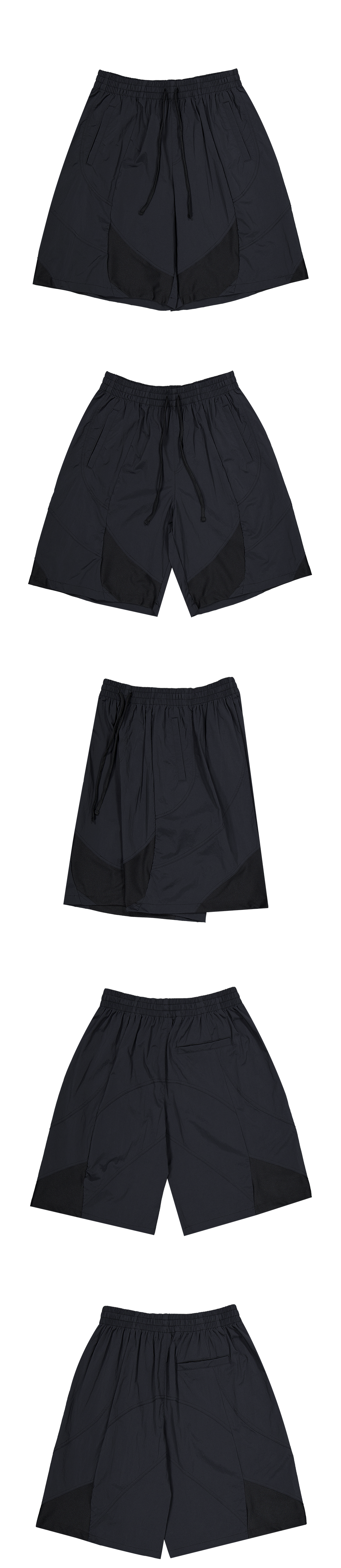 DUAL LAYER SWING SHORTS - BLACK