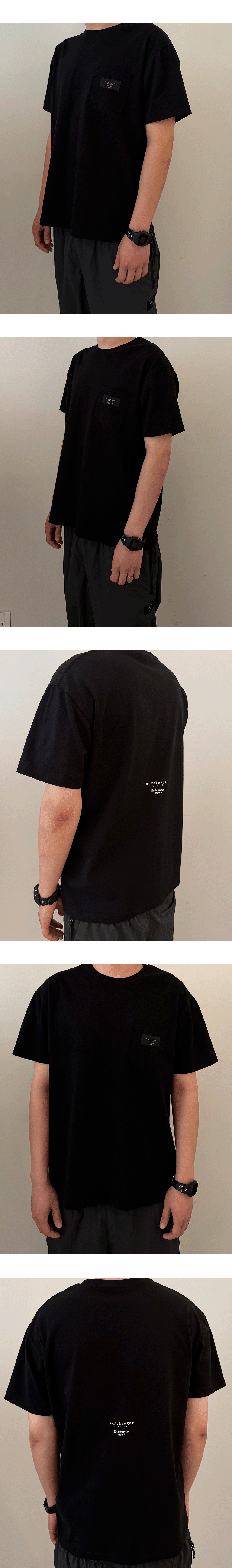 HARD COTTON POCKET T-SHIRTS - BLACK