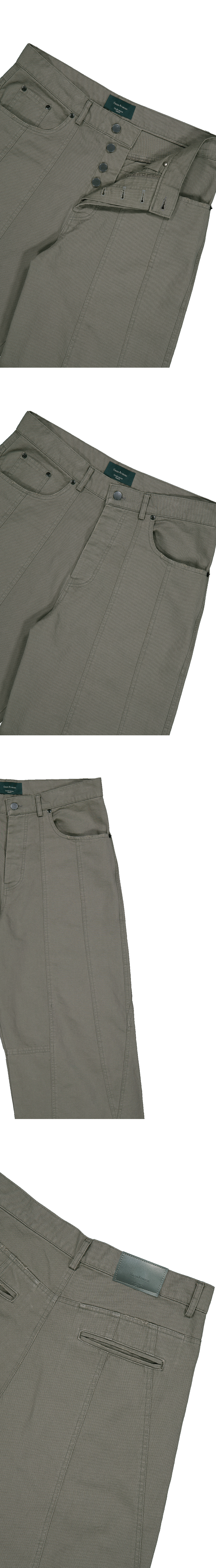 PANELED OXFORD PANTS - DUSTY OLIVE