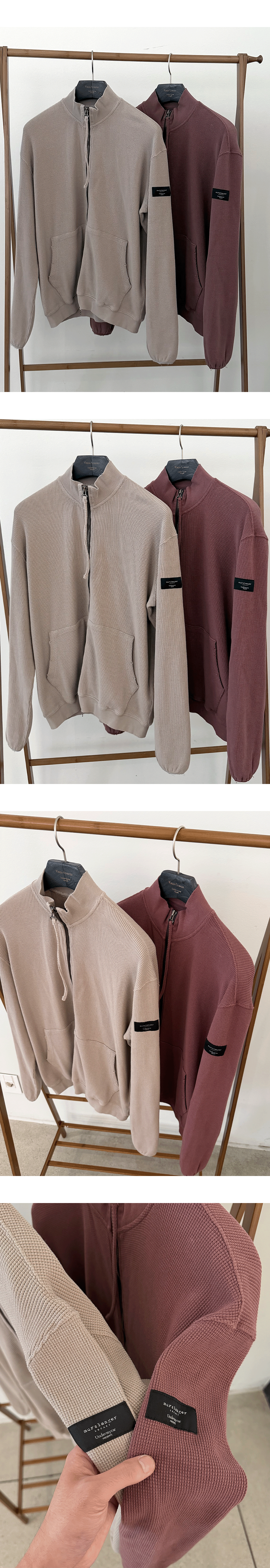 WORN WAFFLE ZIP-UP - OATMEAL
