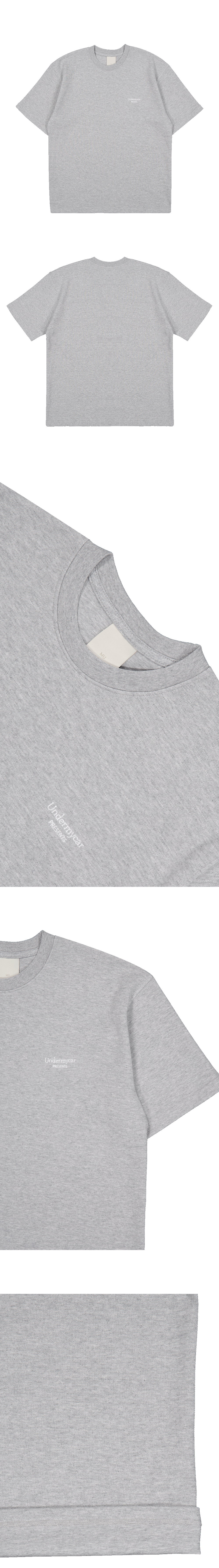 Mu.190 Classic Logo Comfort Fit Pique Fabric T-Shirts Melange Gray