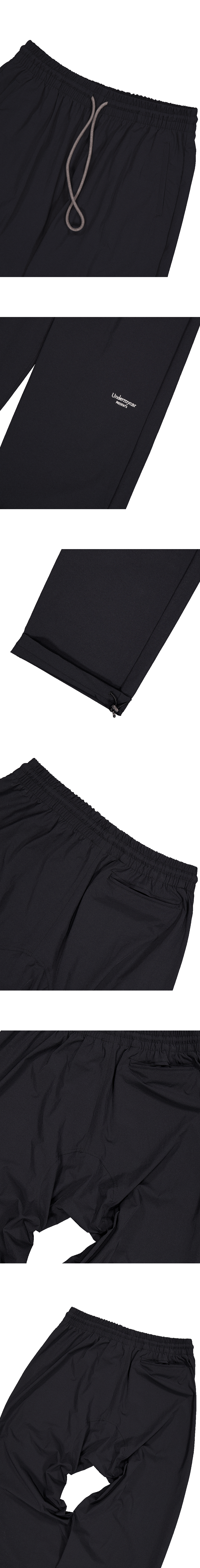 Mu.183 Classic Logo Nylon Sarouel Pants Black