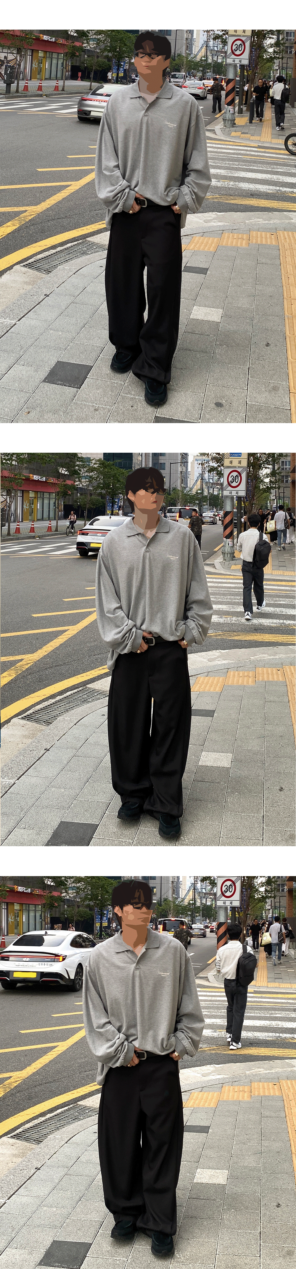 Mu.198 Classic Logo Linear Pintuck Wide Slacks Black