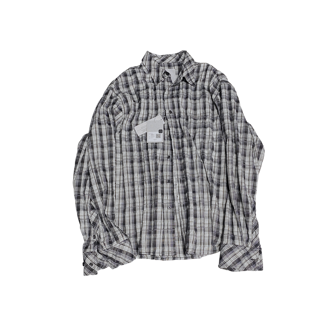 MU.36 Anti Fxxking Logo Play Basic Long Sleeve Check Shirts Blue Black