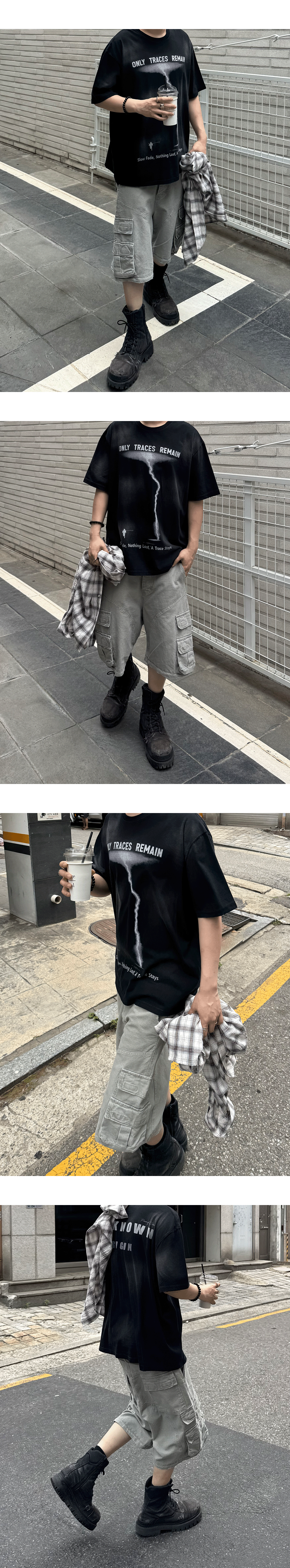 ONLY TRACES REMAIN VINTAGE WASHED T-SHIRTS - BLACK
