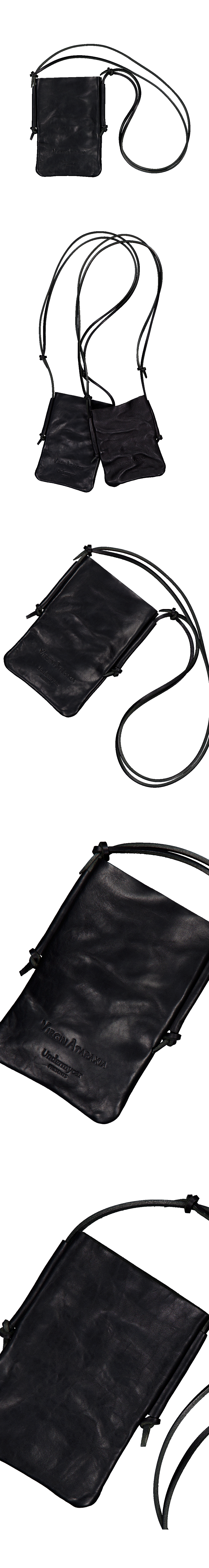 COMPACT VEIL LEATHER SLING BAG - GRAIN BLACK