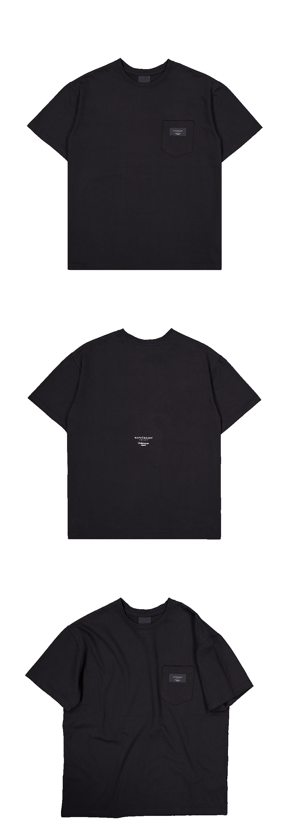 HARD COTTON POCKET T-SHIRTS - BLACK
