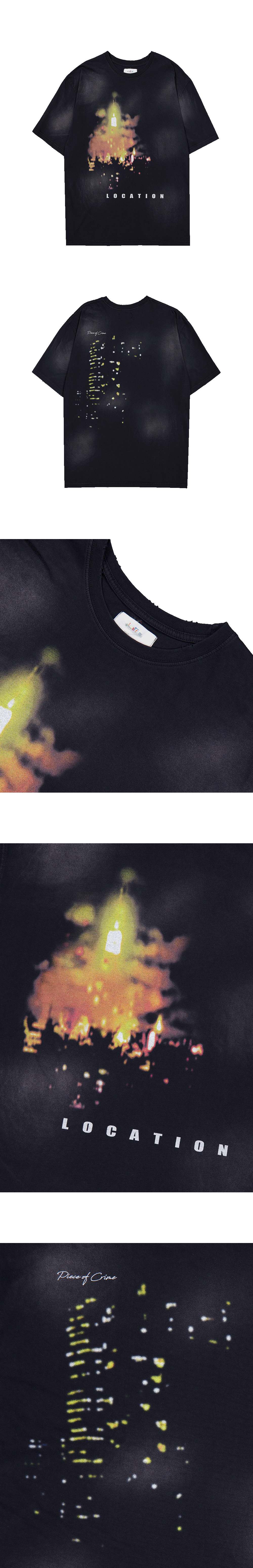 LOCATION VINTAGE WASHED T-SHIRTS - BLACK