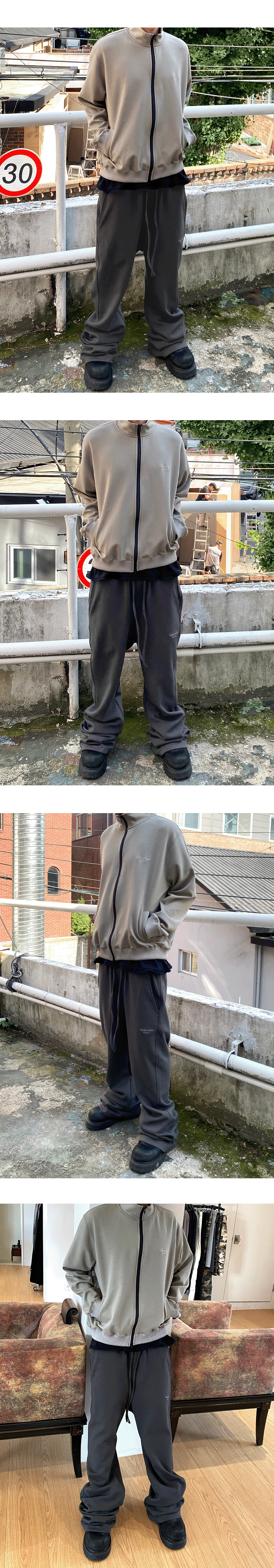 Mu.210 Classic Logo Semi-Flare Sweatpants Dark Gray