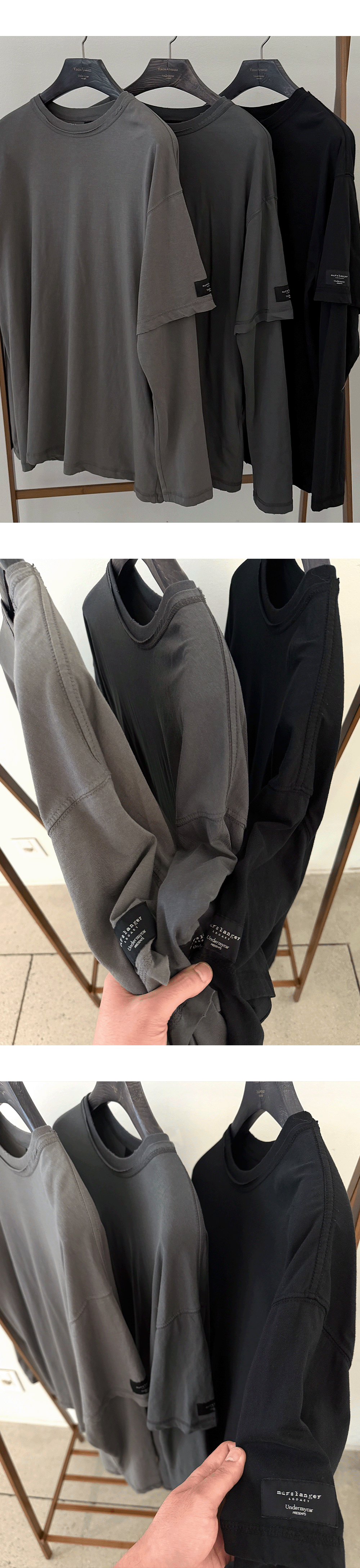 UNDERLAYER LONG SLEEVE T-SHIRTS - DUSTY GRAY