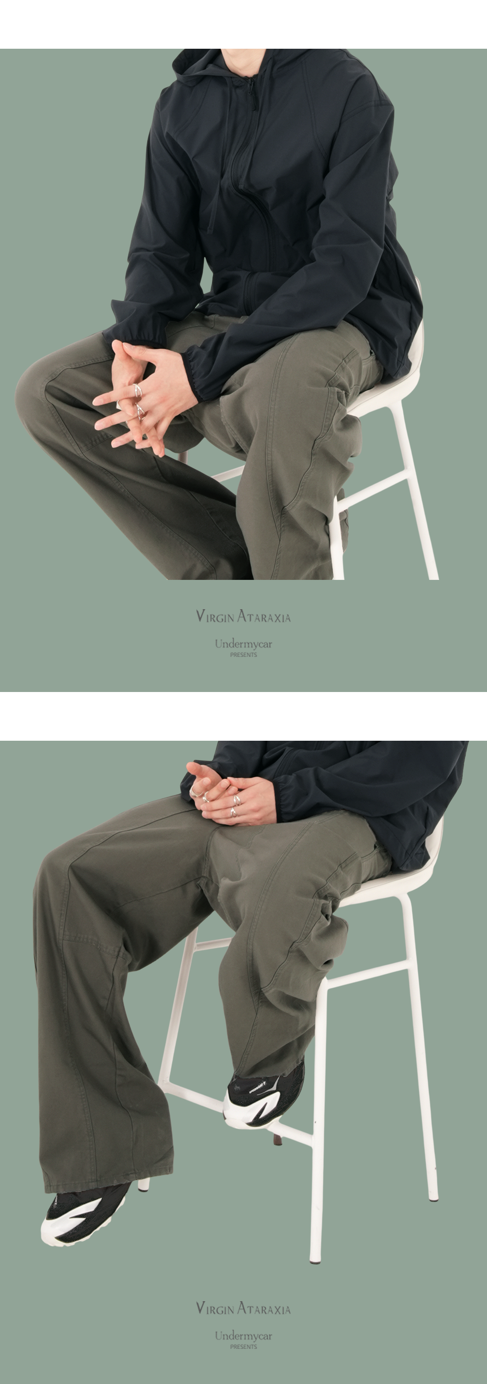 PANELED OXFORD PANTS - DUSTY OLIVE