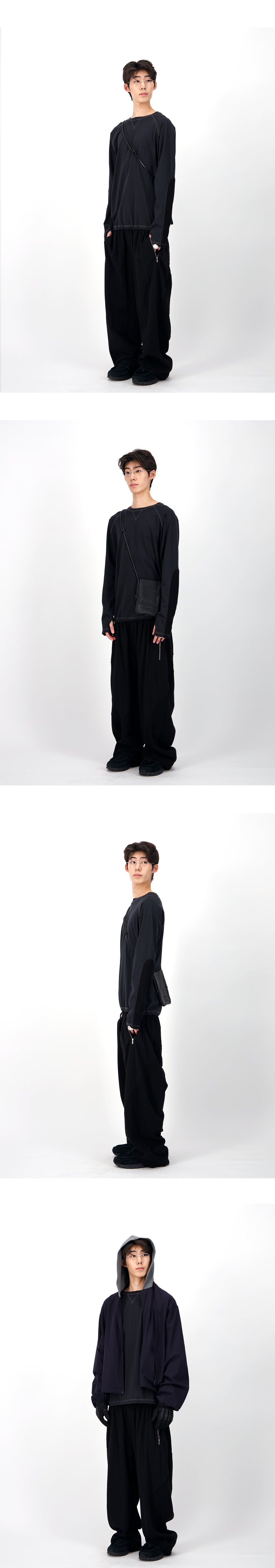 HERITAGE ELBOW LONG SLEEVE - PANEL BLACK