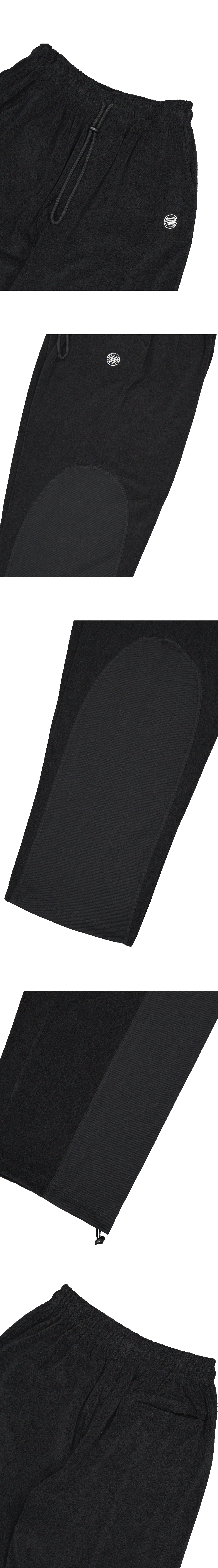 Mu.185 Circle Logo Baggy Terry Pants Black