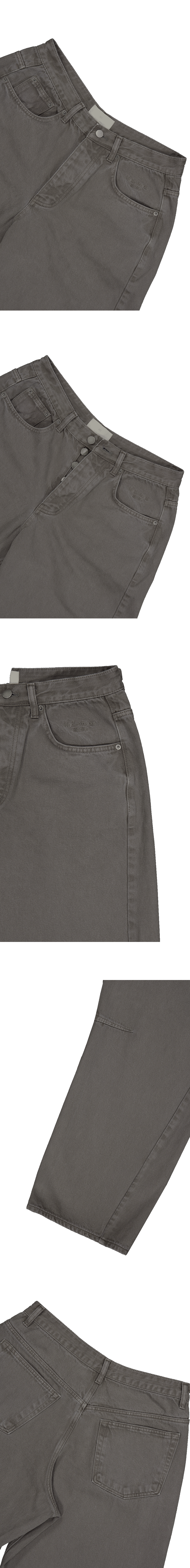Mu.186 Classic Logo Mono Wide Knee Tuck Pants Gray