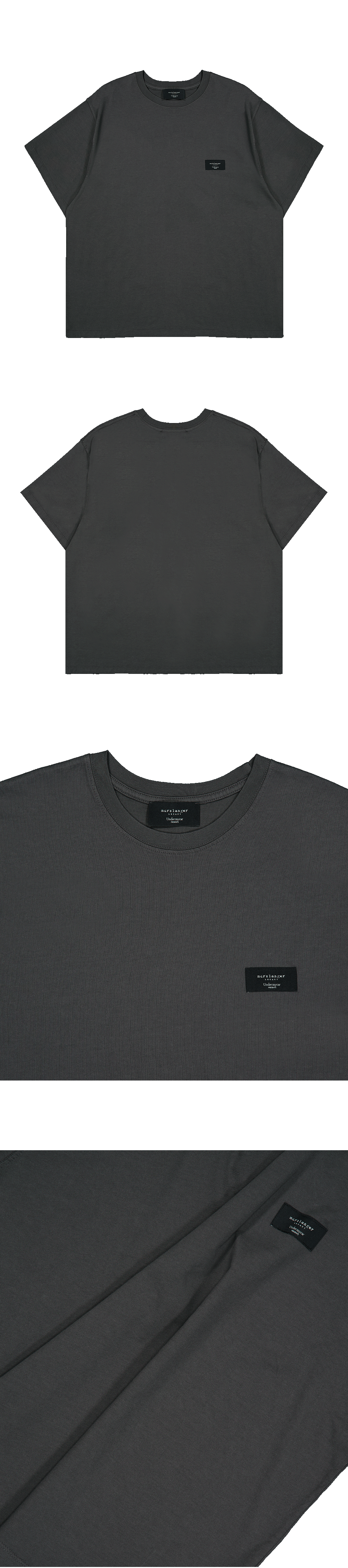 WIDE-FIT HALF T-SHIRTS - CHARCOAL