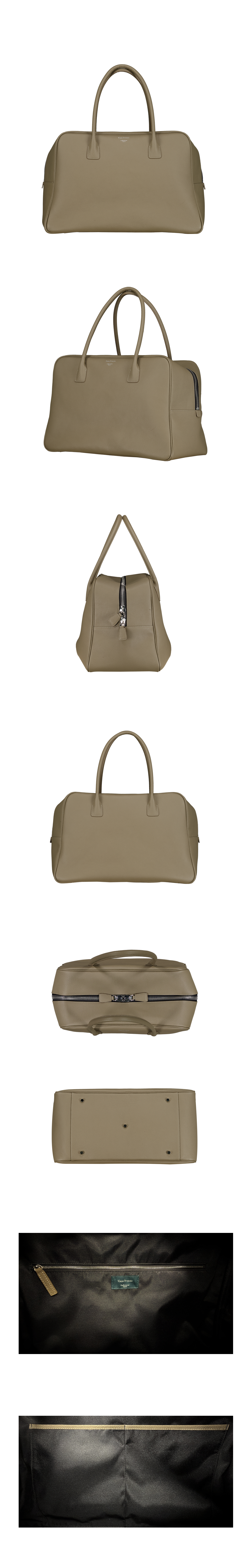ARCHIVE MAXI LEATHER BOWLING BAG - BEIGE