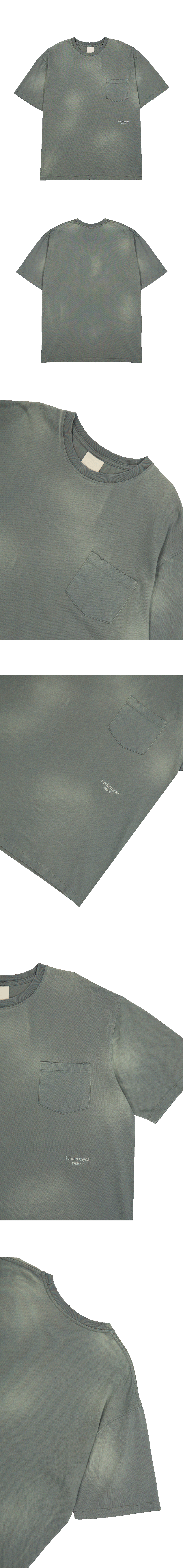 MU.166 Classic Logo Washed Pocket T-shirts Khaki