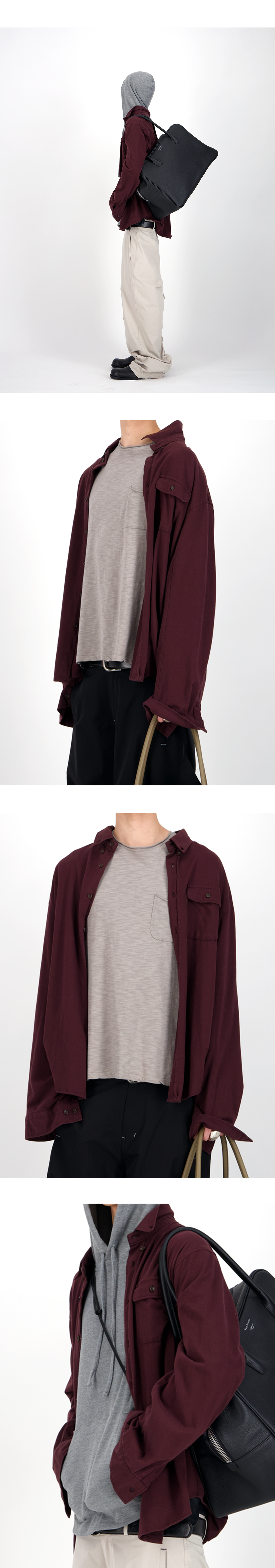 AGED JERSEY SHIRTS - DEEP BURGUNDY