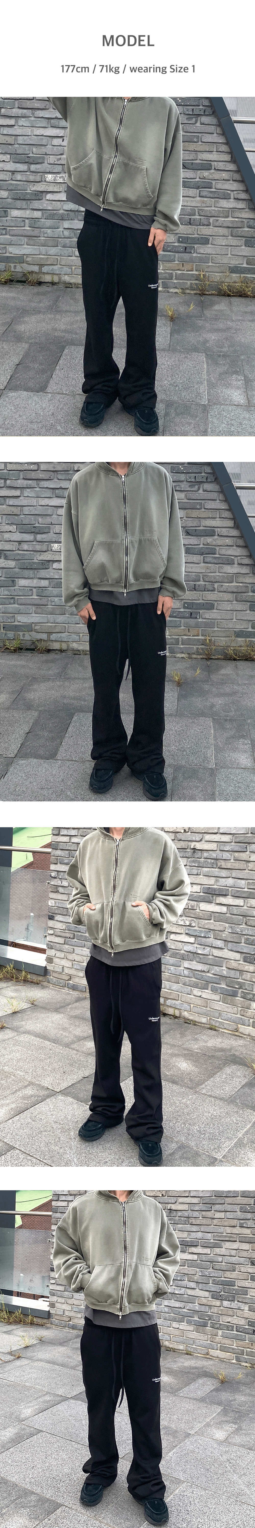 Mu.210 Classic Logo Semi-Flare Sweatpants Black