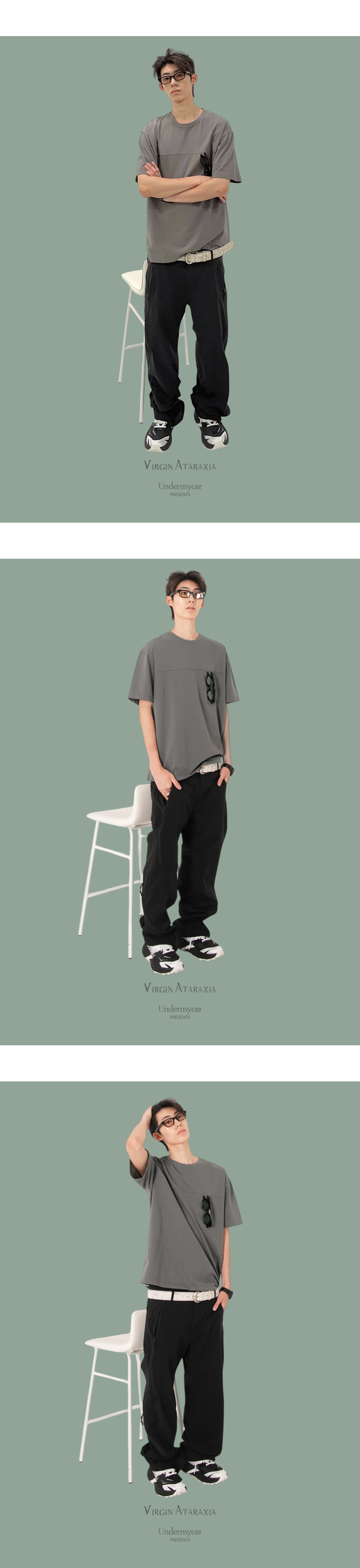 MODULE LOOP HALF T-SHIRTS - ASH GRAY