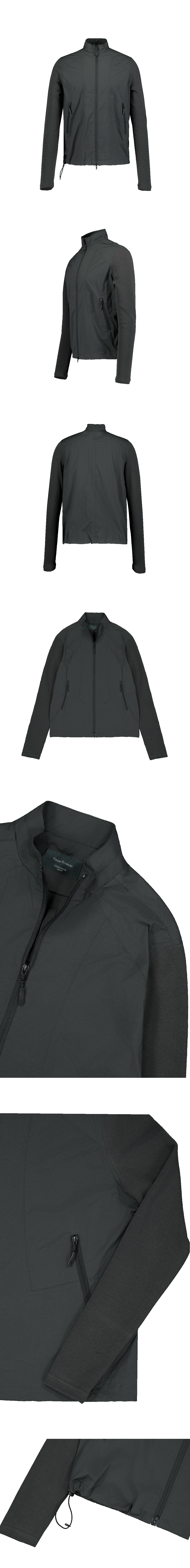 RIB COMBI NYLON JERSEY - DEEP SAGE GRAY