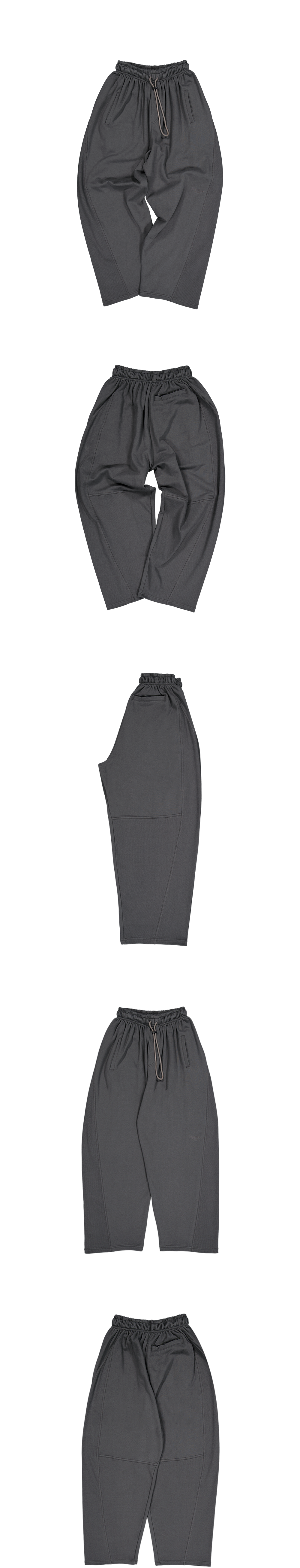Mu.181 Classic Logo Rib Panel Sweat Pants Charcoal