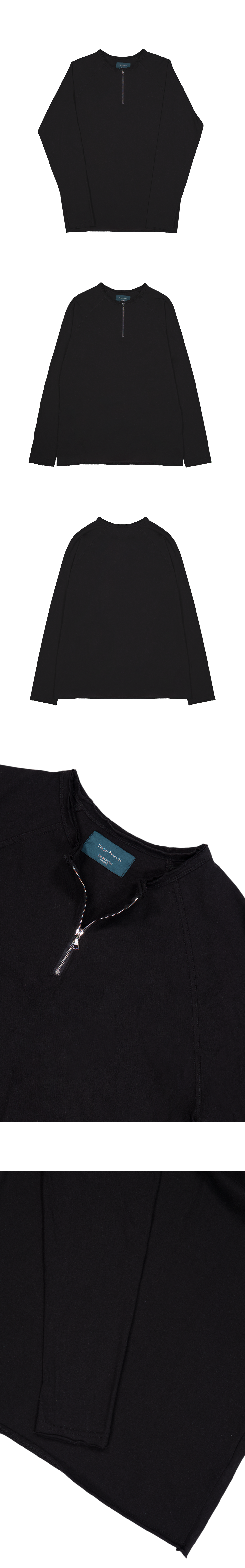 FADED CORE ZIP LONG SLEEVE - BLACK