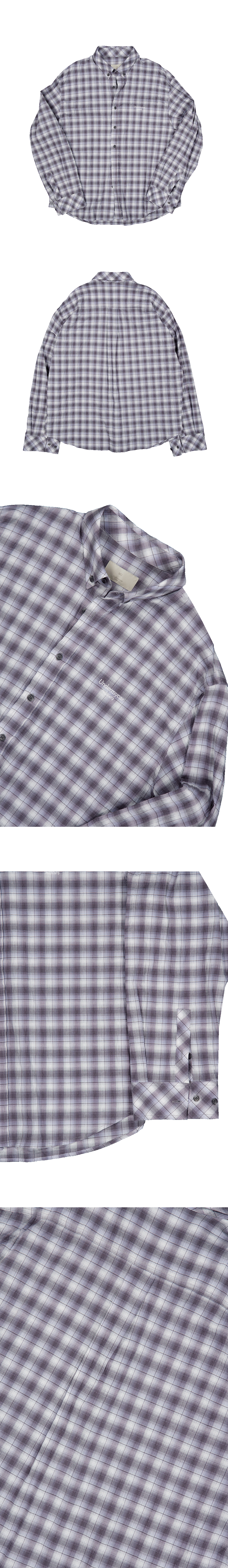 Mu.206 Classic Logo Vintage Check Shirt Gray