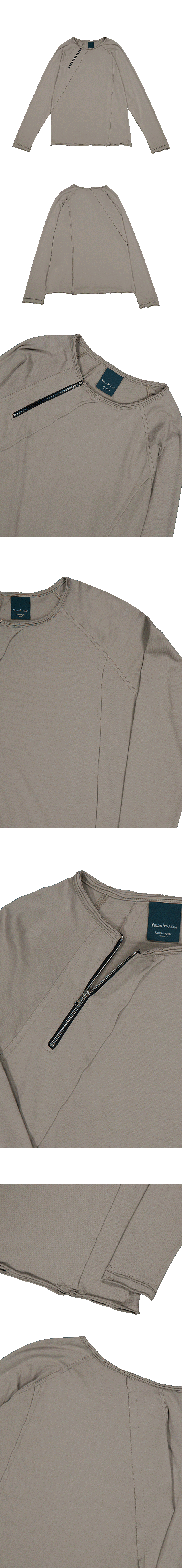 DIAGONAL ZIP LONG SLEEVE - DESERT BEIGE