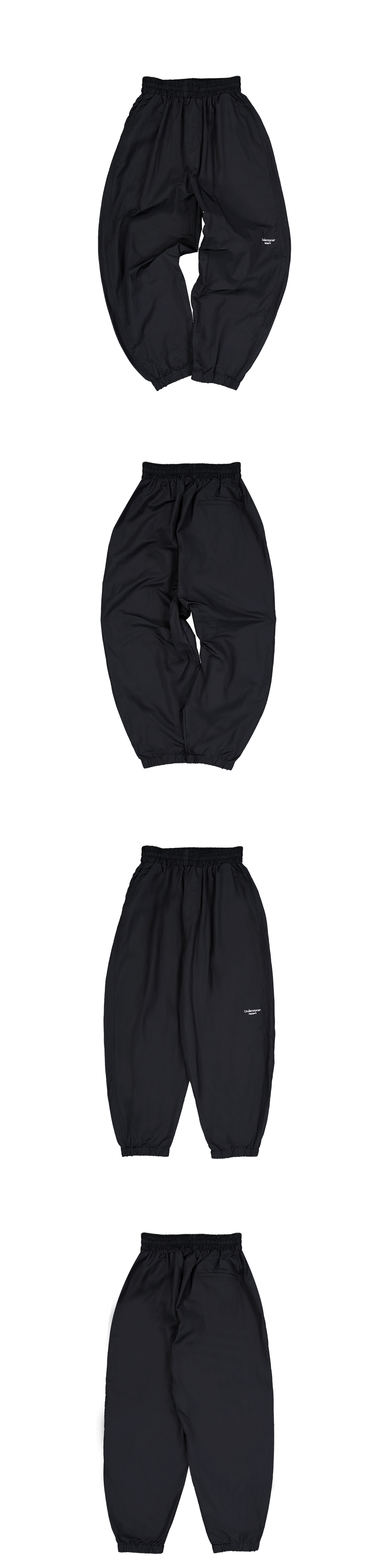MU.178 Classic Logo Baggy Nylon Jogger Black