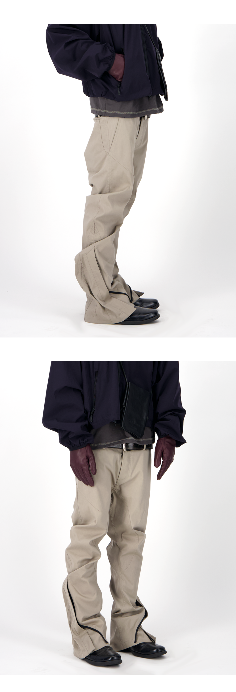 ARC CURVE PANTS - ECRU BEIGE