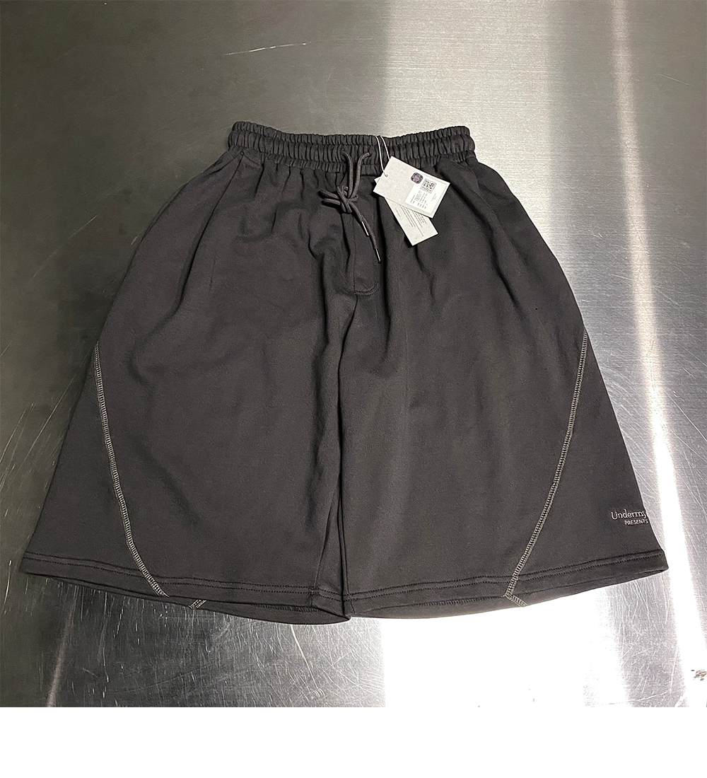 MU.28 Anti Fxxking Logo Play Rising Curve Sweat Shorts Olive