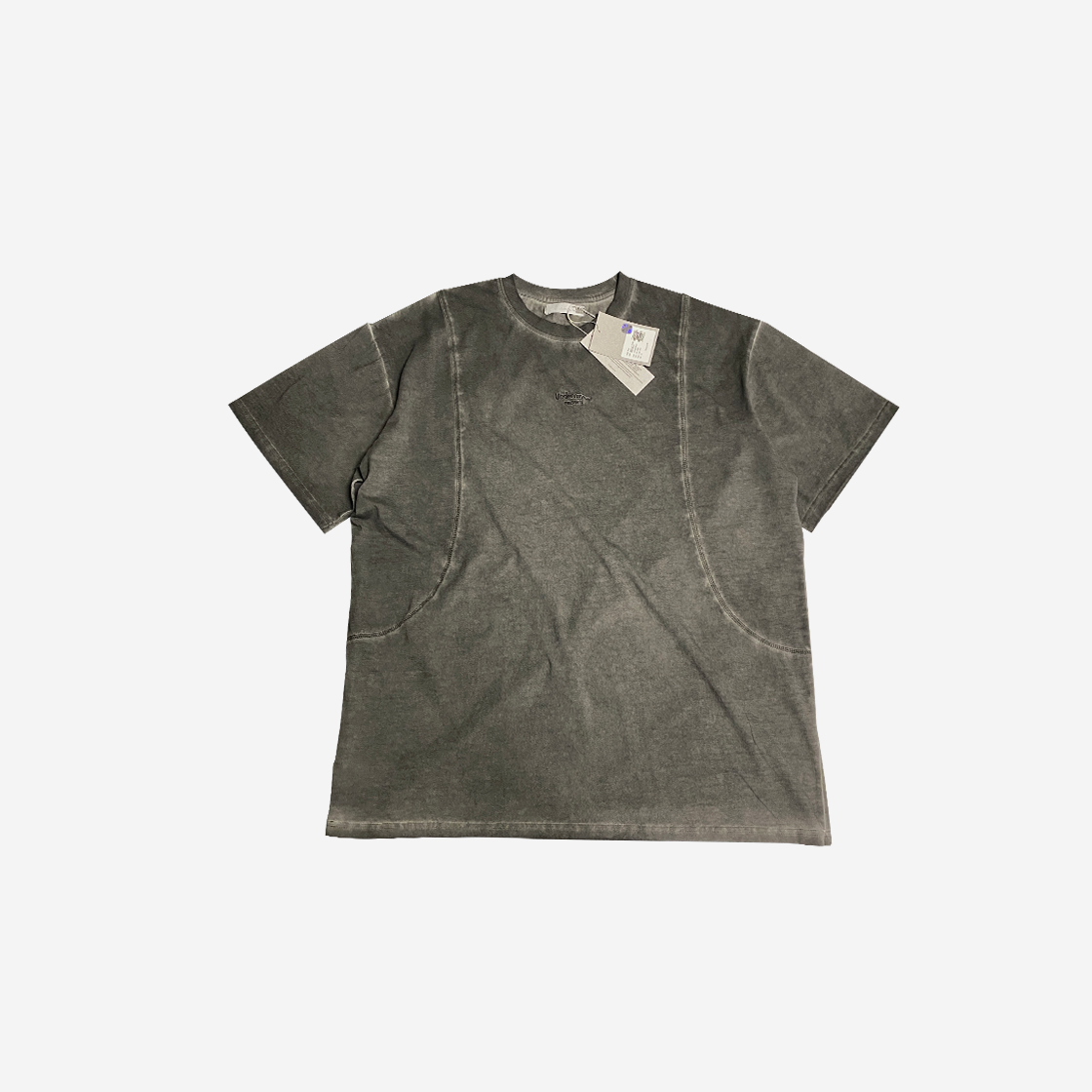 Mu.42 Anti Fxxking Logo Play Geo-Line Pigment T-Shirts Khaki