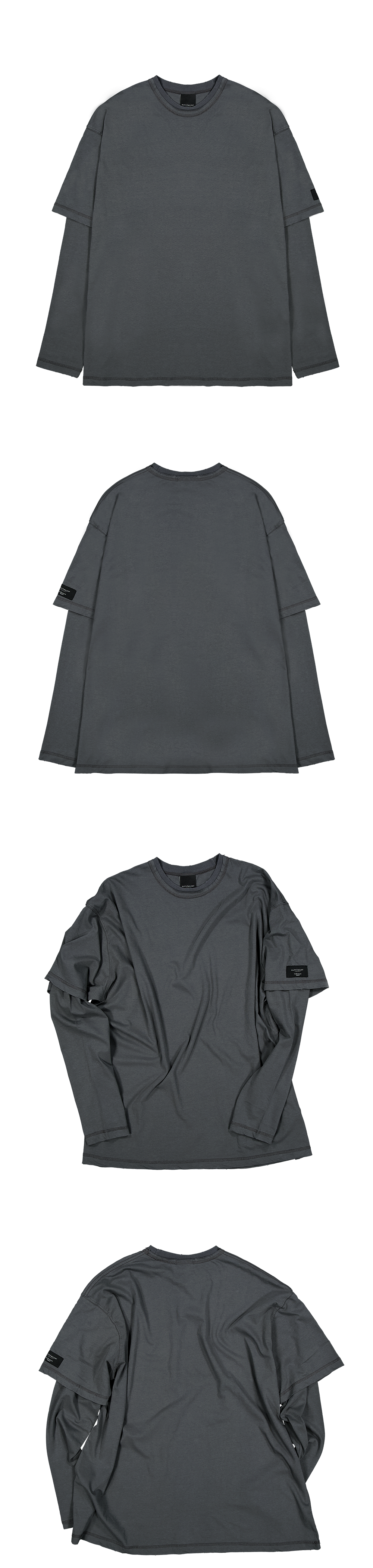 UNDERLAYER LONG SLEEVE T-SHIRTS - CHARCOAL GRAY