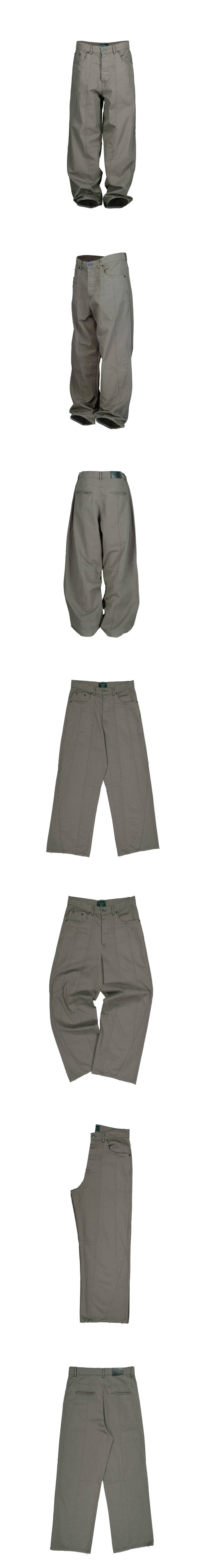 PANELED OXFORD PANTS - DUSTY OLIVE