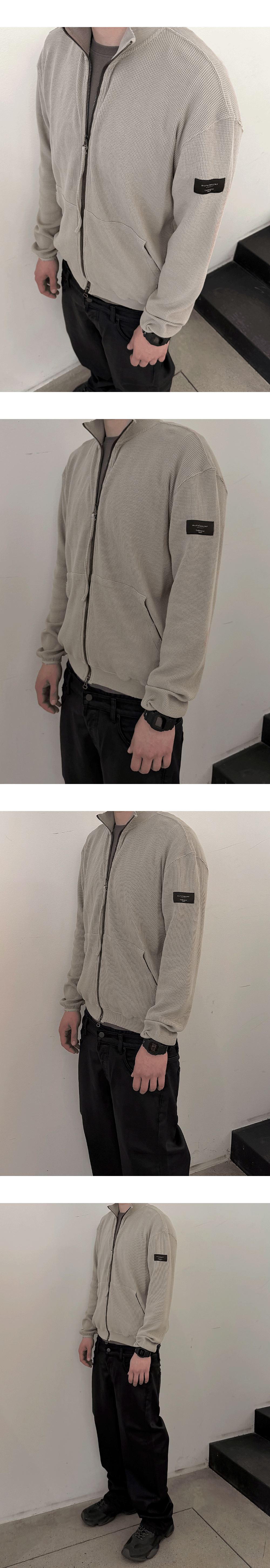 WORN WAFFLE ZIP-UP - OATMEAL