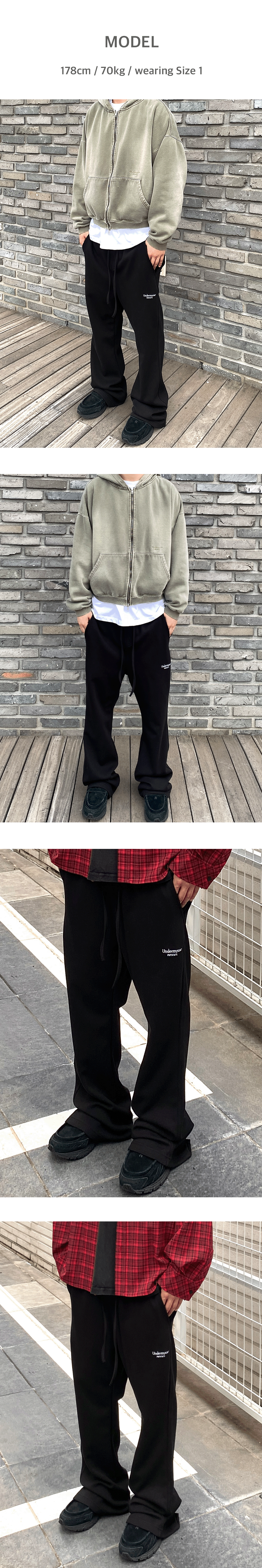 Mu.210 Classic Logo Semi-Flare Sweatpants Black