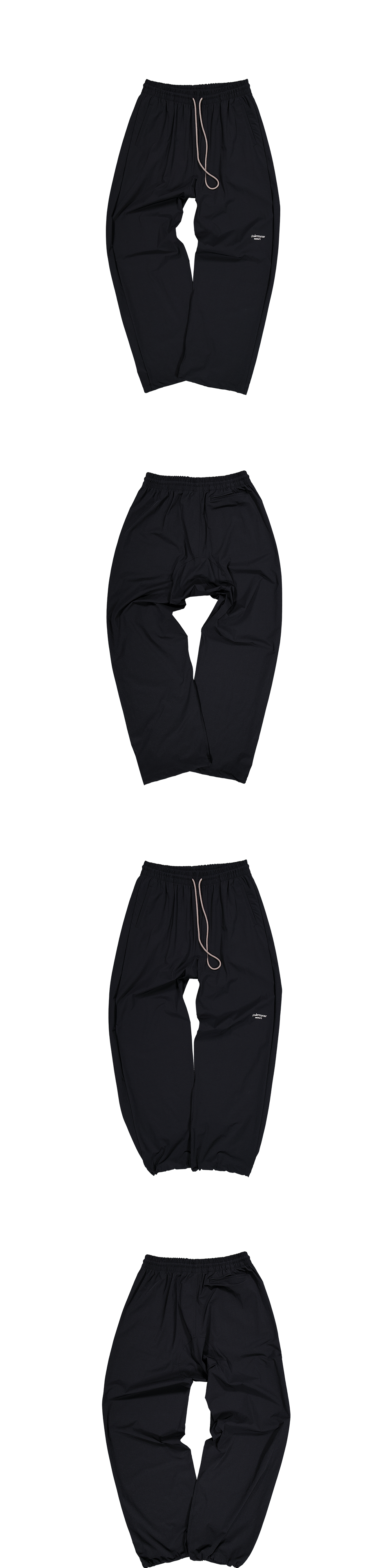 Mu.183 Classic Logo Nylon Sarouel Pants Black