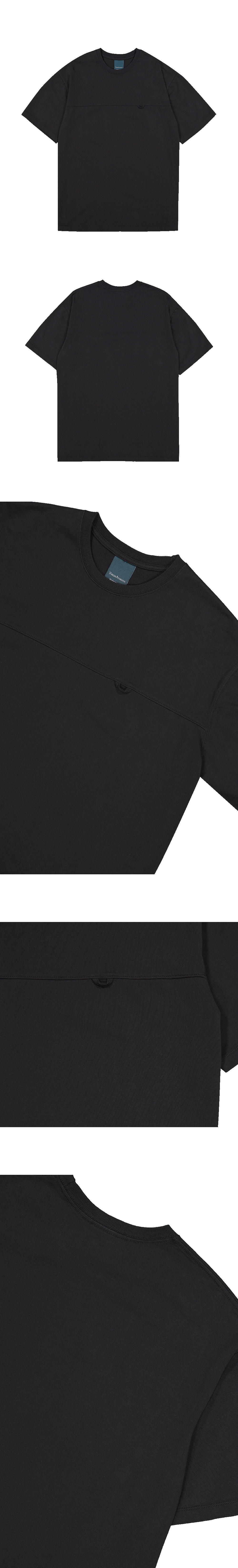 MODULE LOOP HALF T-SHIRTS - BLACK