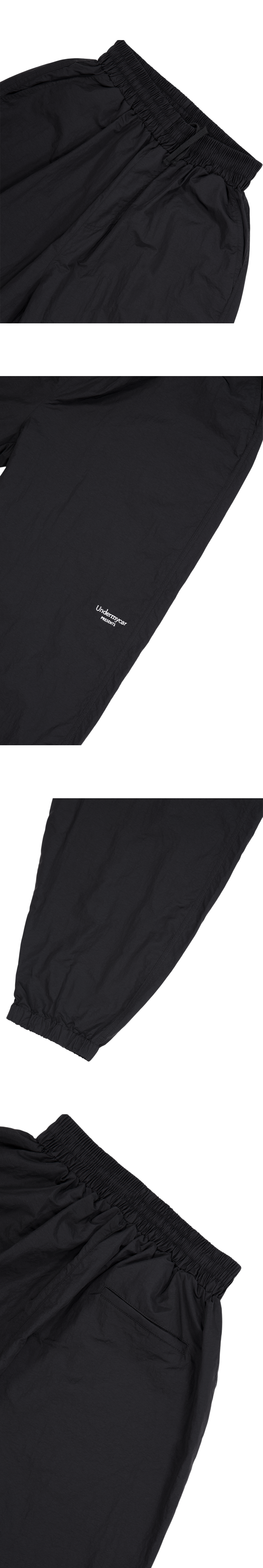 MU.178 Classic Logo Baggy Nylon Jogger Black
