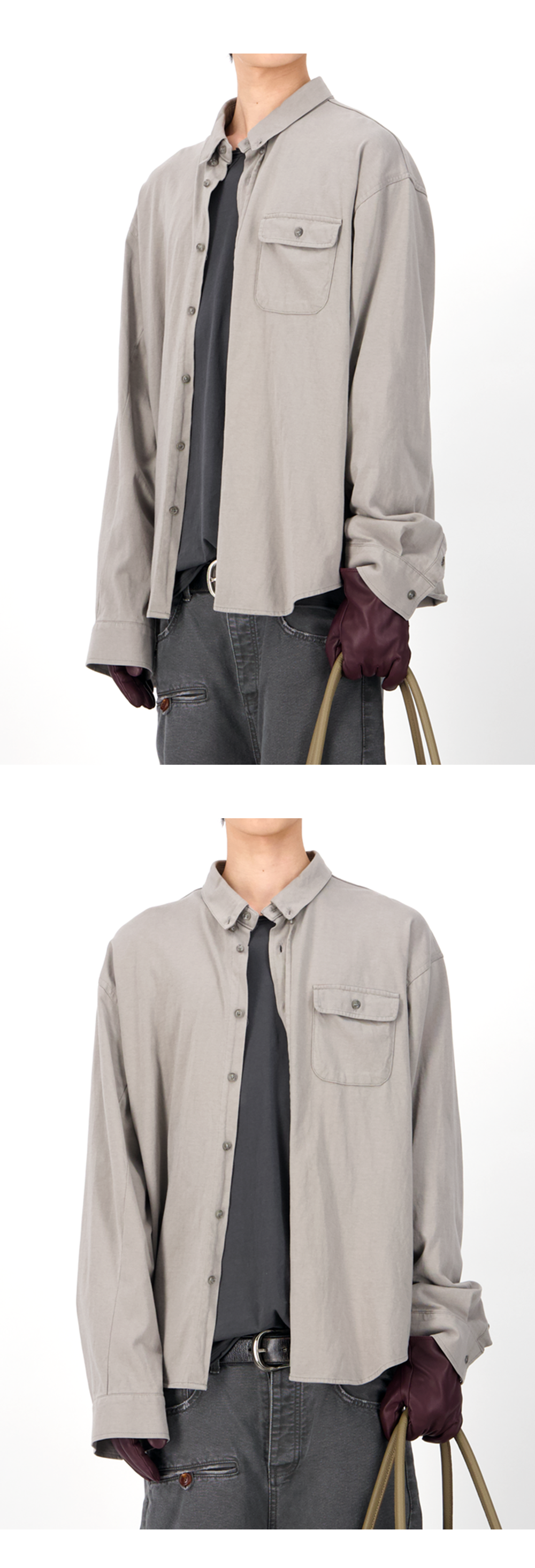 AGED JERSEY SHIRTS - TAUPE