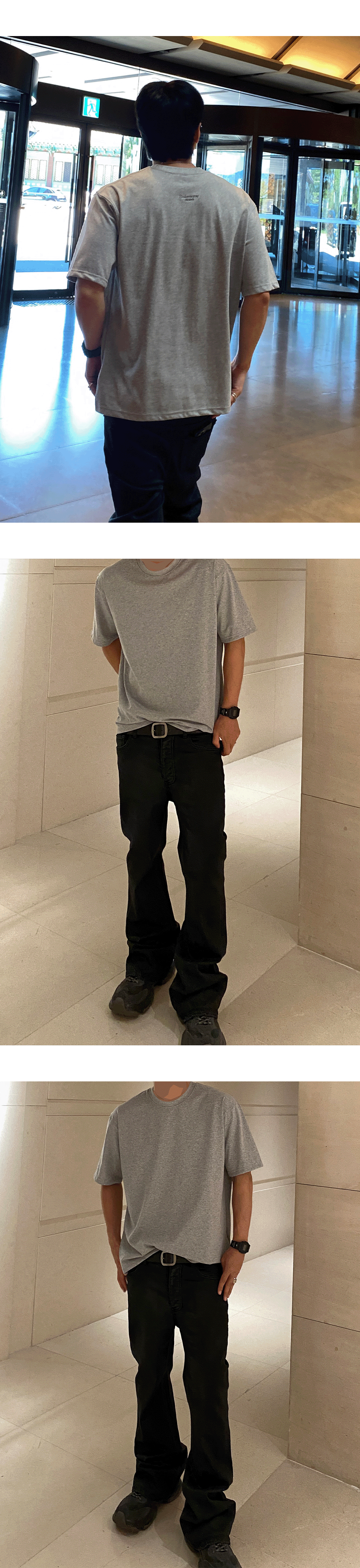 Mu.189 Classic Logo Comfort Fit T-Shirts Melange Gray