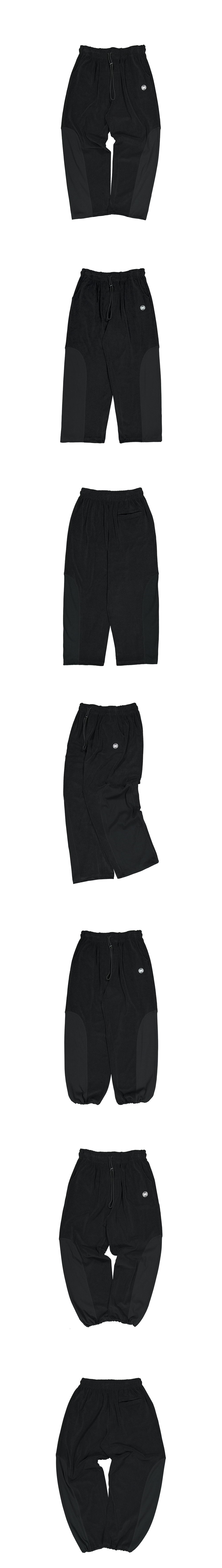 Mu.185 Circle Logo Baggy Terry Pants Black