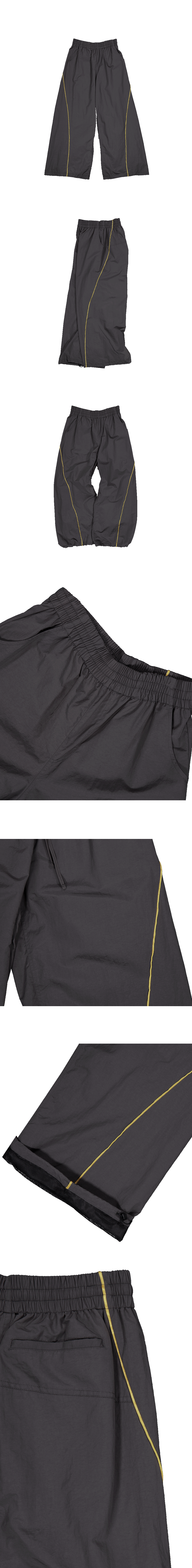 VOLT YELLOW SIDE PANTS - STORM GRAY