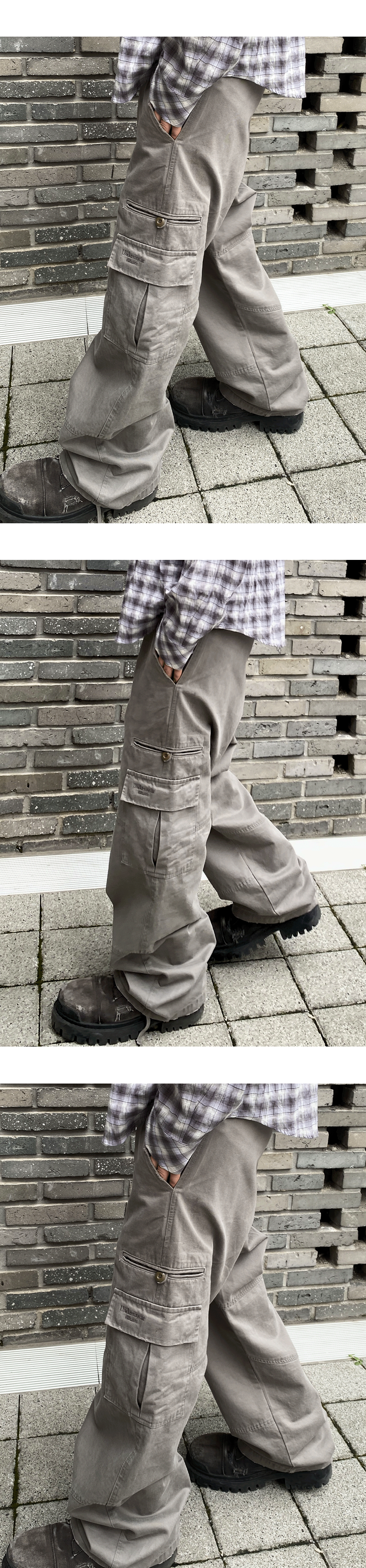 Mu.196 Classic Logo Mono Arc Cargo Pants Vintage Sand