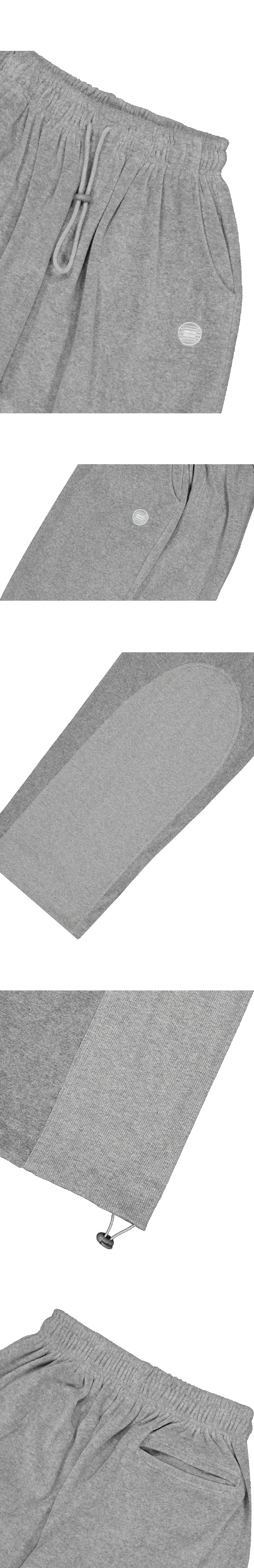 Mu.185 Circle Logo Baggy Terry Pants Melange Gray