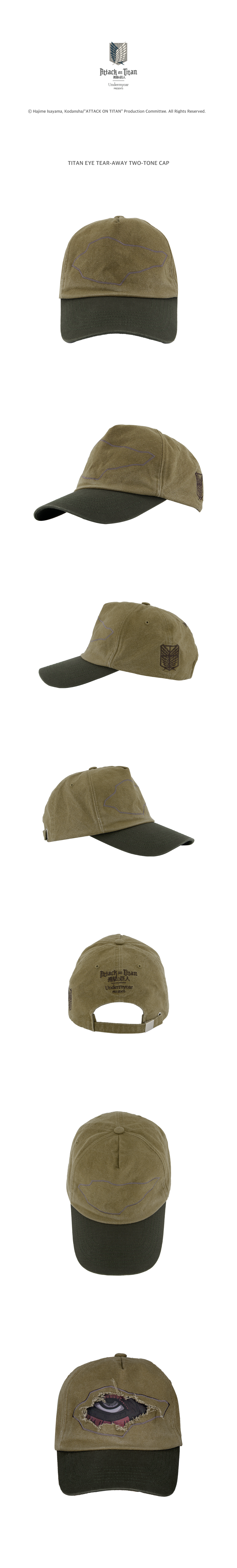 TITAN EYE TEAR-AWAY TWO-TONE CAP - DUSTY TAN / HUNTER GREEN