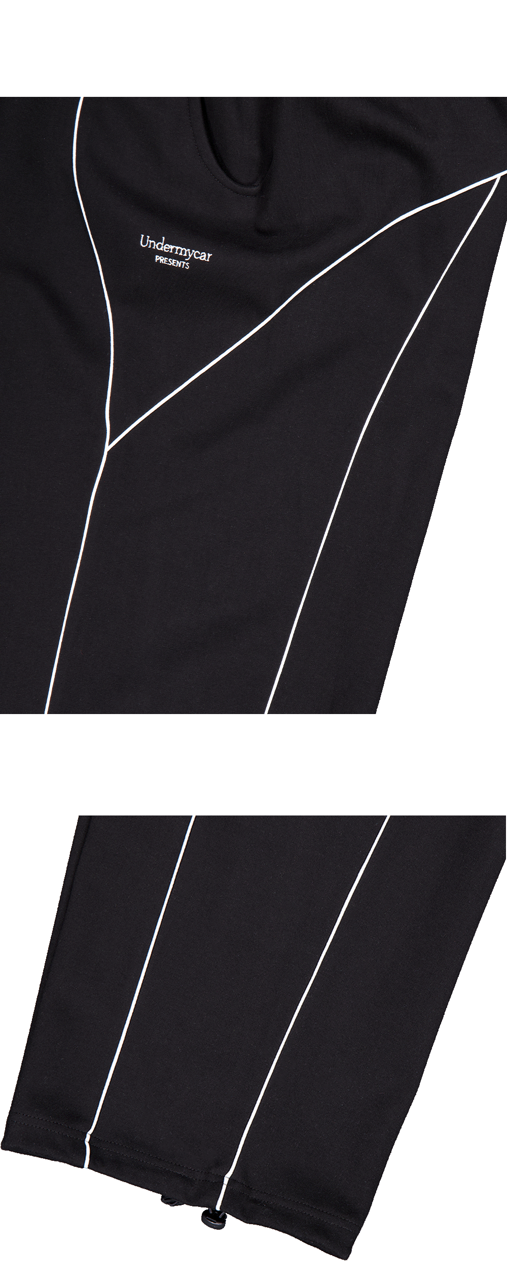 Mu.182 Classic Logo Piping Line Sweat Pants Black